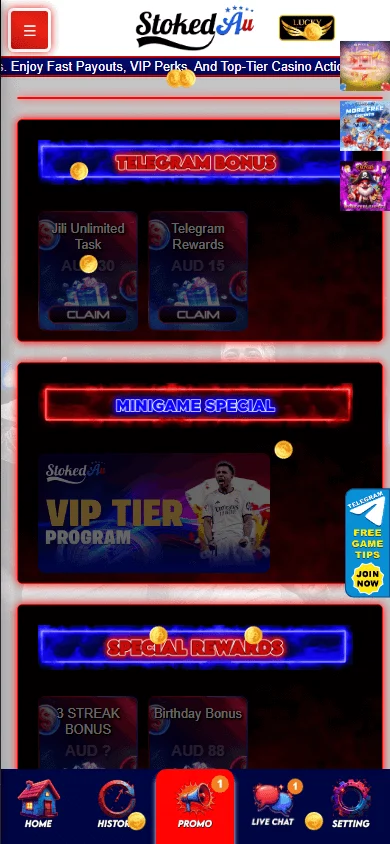 Stokedau Casino promotions on a mobile device
